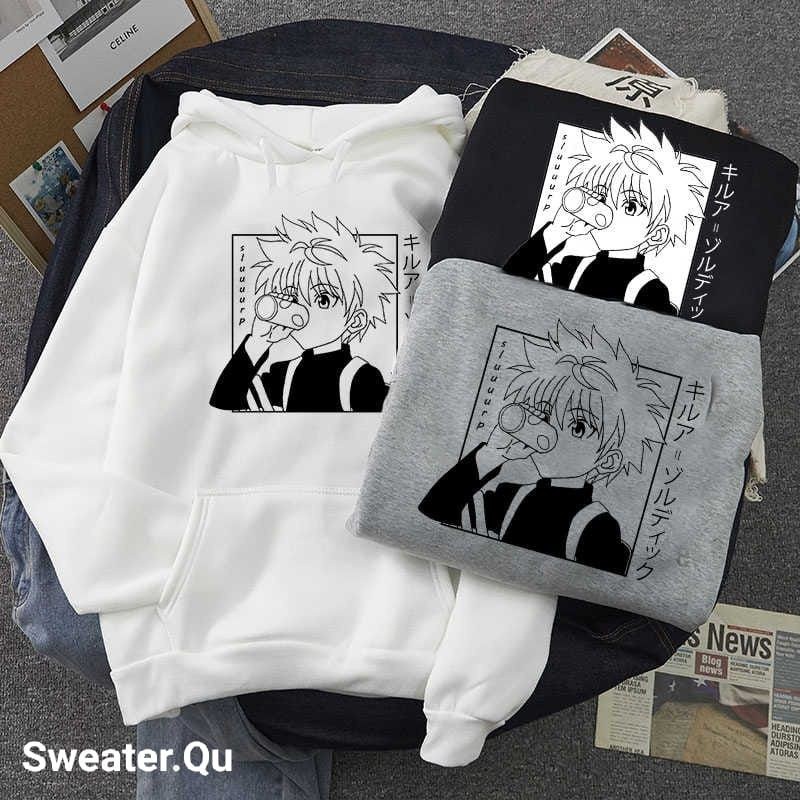 queenstore.Official_ Kawaii Hunter X Hunter Killua Zoldyck - Sweater Hoodie Pria Wanita Anime Dewasa