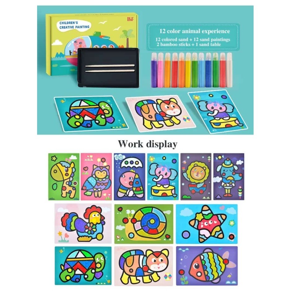 

Mainan DIY Creative Sand Art Painting Box Small Mewarnai Lukisan Pasir - transport