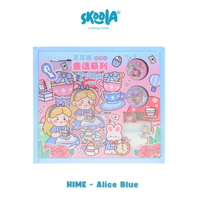 

Skoola Stationery Sticker Set Notebook Washi Tape Anak Perempuan- Hime - HIMESNOWHITEPNK