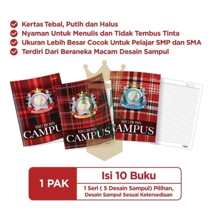 

Buku Tulis Big Boss BigBoss 50 Campus Kampus 1 pak 10 Buku