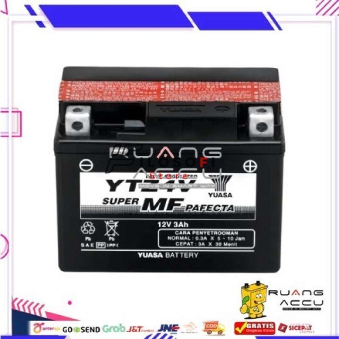 Accu/Aki Motor Kering Yuasa YTZ4V untuk motor Beat, Scoopy, Vixion - FS