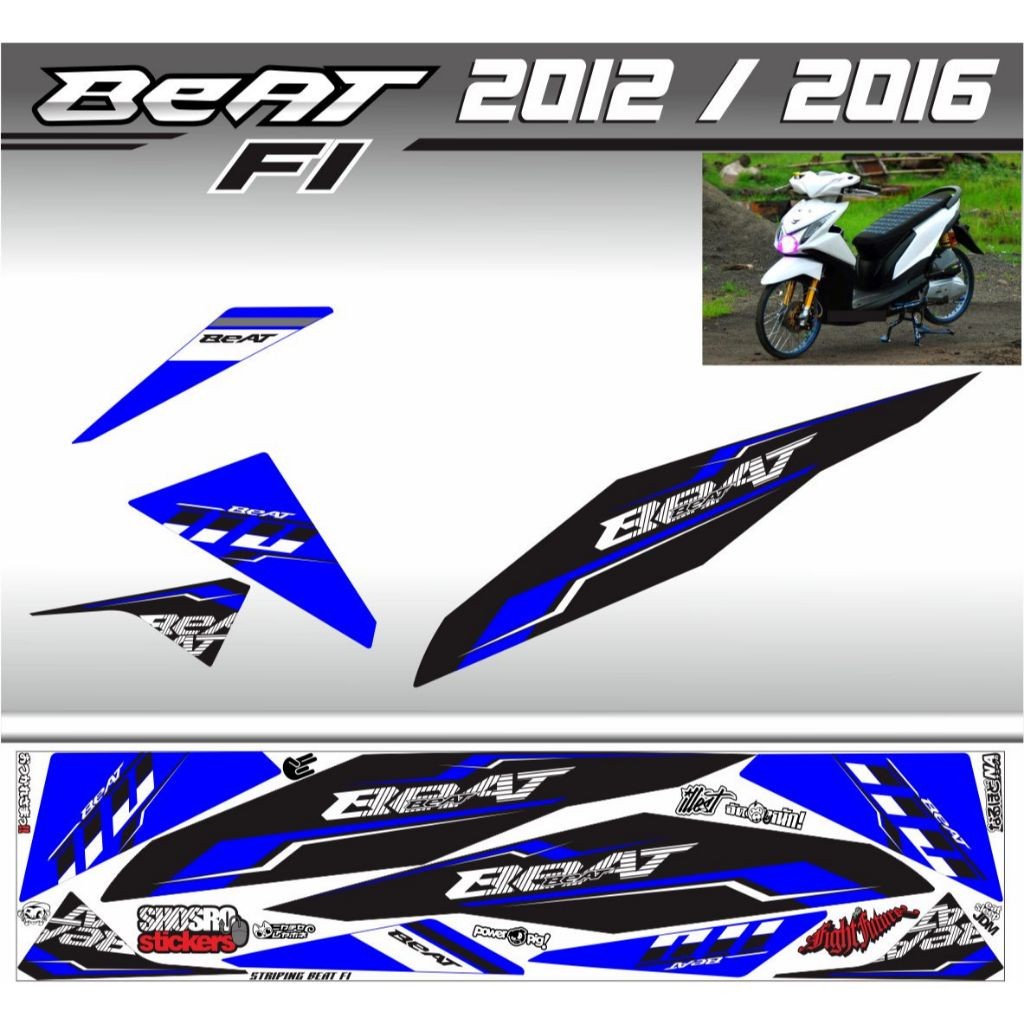 VARIASI SIMPLE STRIPING WARNA STICKER BEAT FI VARIASI BEAT FI 2012 2014 / 2015 STRIPING