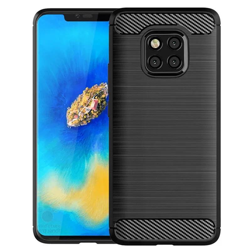 For Mate 20Pro mate 20 pro Huawei Mate20 pro case casing Soft Silicone Carbon Fiber Back cover