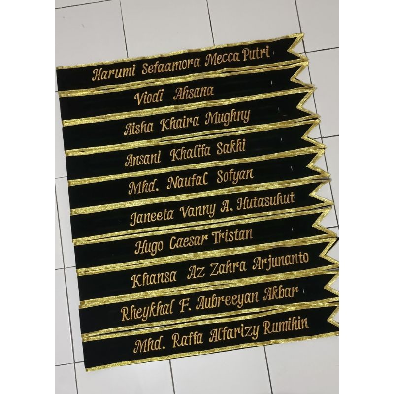 (1HARI JADI) SELEMPANG WISUDA PITA 2 LAPIS BORDIR Selempang Wisuda
