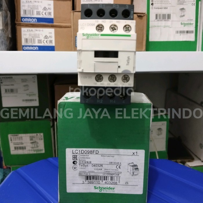 KONTAKTOR/CONTACTOR SCHNEIDER LC1D098FD 110VDC 4P SCHNEIDER ORIGINAL