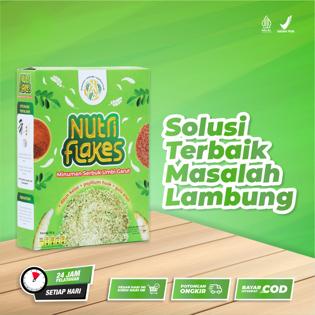 

Nutriflakes Original Sereal Umbi Garut Solusi Atasi Asam Lambung Magh Gerd, Suplemen Makanan Diet