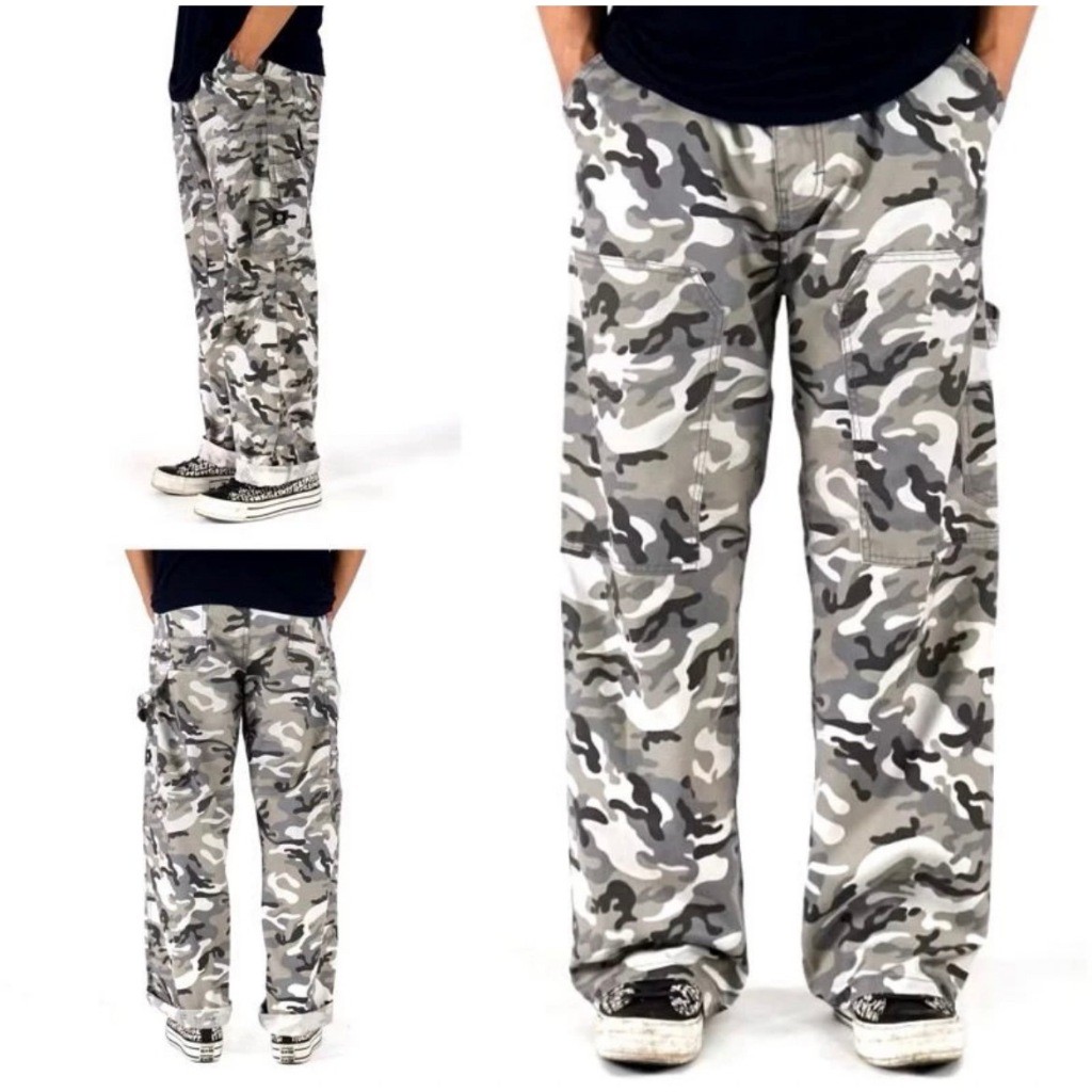 Celana Carpenter loreng baggy pants loreng outfit skena