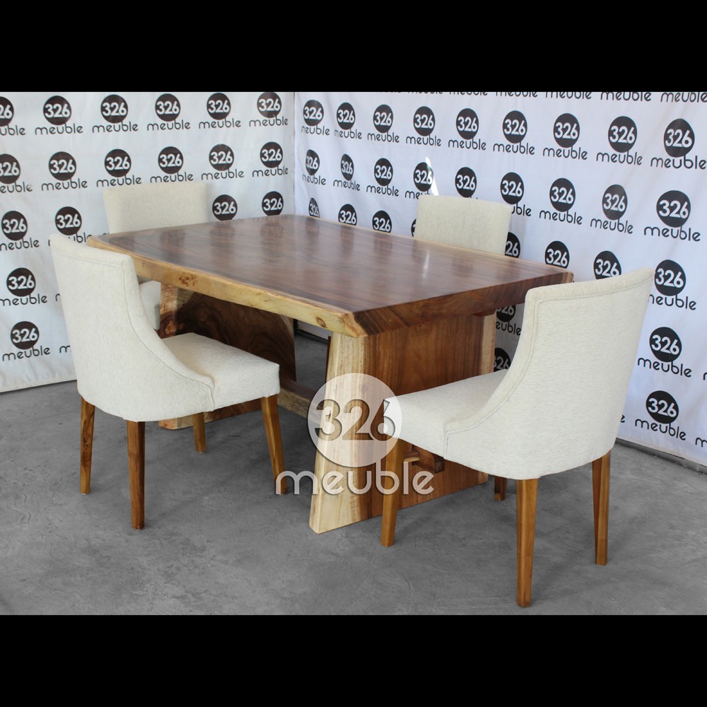 Meja Makan Trembesi Solid Minimalis - Meja Makan Minimalis 4 Kursi Sofa