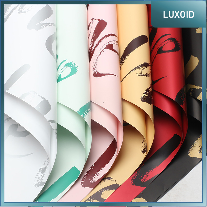 

LUXOID - FL48 TULISAN LOVE Kertas Bunga Paper Buket Motif Cellophane