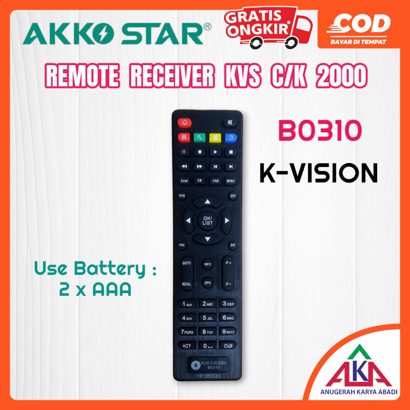 Remote Receiver K-VISION Parabola AKKO STAR KVS C/K2000 - B0310 Hitam