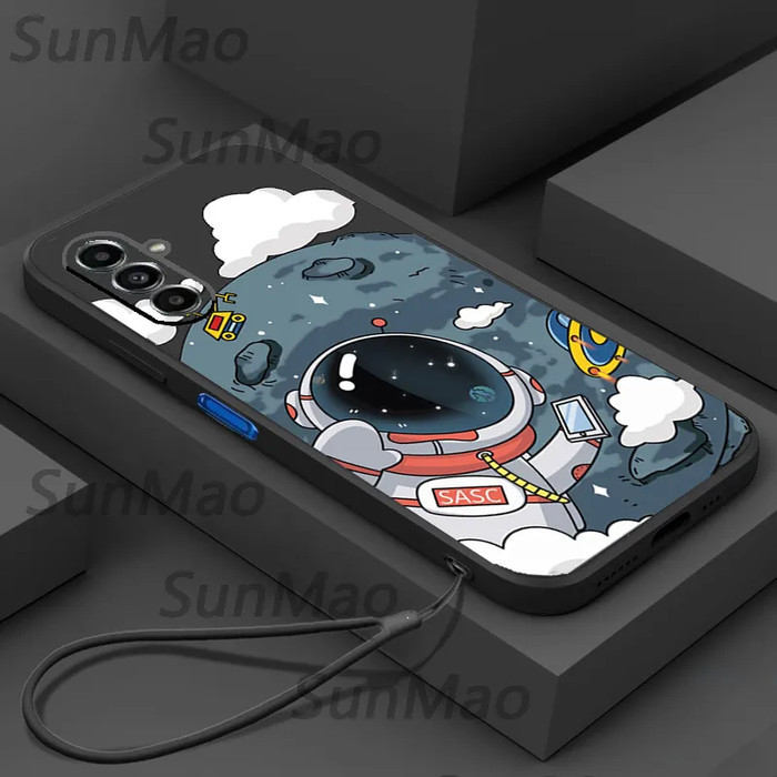 Soft Case SAMSUNG A04s Cute Astronaut Cover CASE Silicone Square Casing FREE Tali
