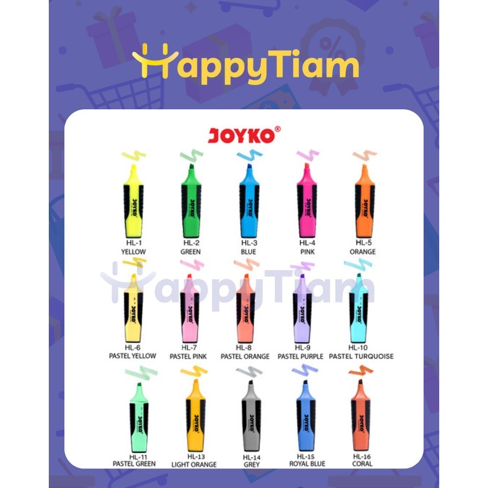 

STABILO JOYKO HIGHLIGHTER PENANDA BERWARNA PASTEL MULTI VARIAN