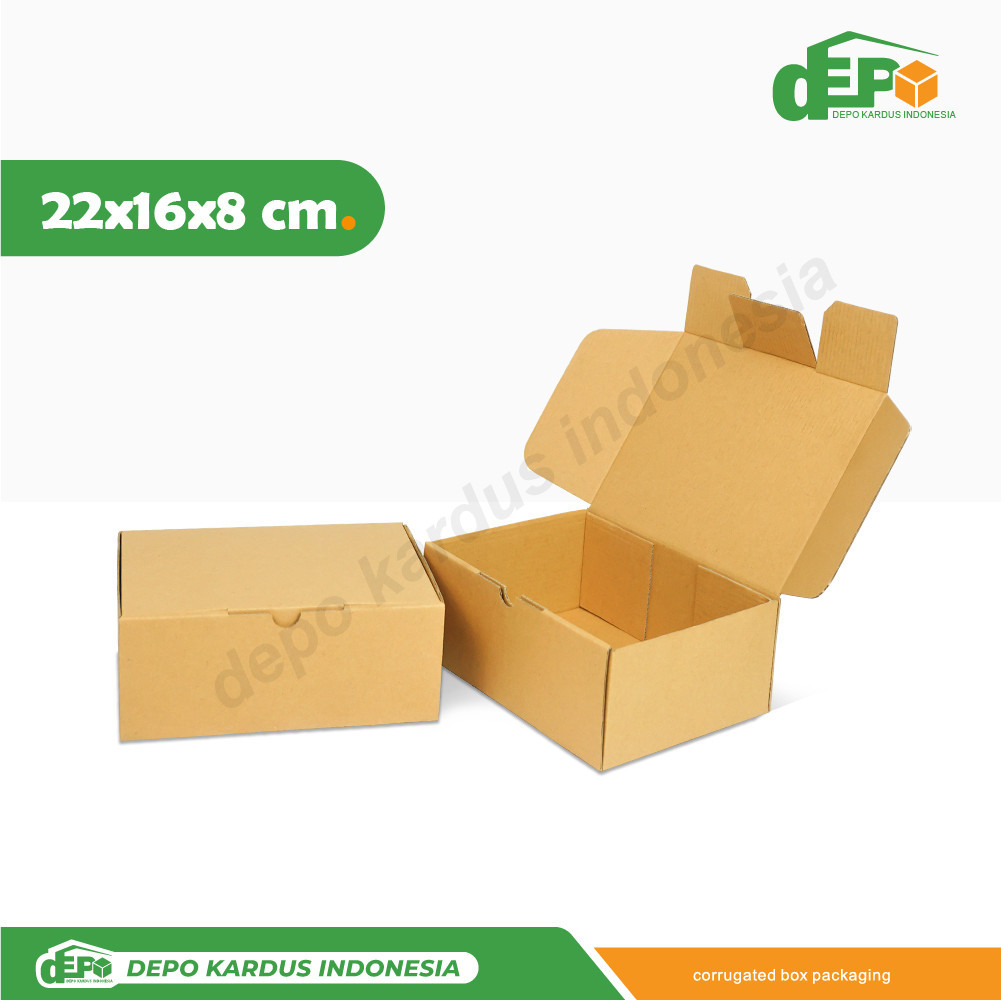 

Box 22x16x8 (BestDought-K) E Flute BoxRoti/Brownis/Kardus/kemasan/packingKarton/Hampers/Tinggi8