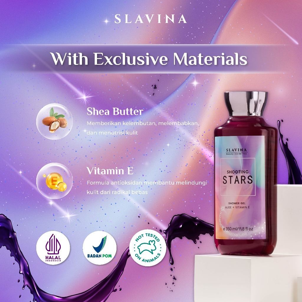 SLAVINA Shooting Stars Sabun Mandi by Nagita Slavina Shower Gel Body Wash Cair Wangi 350ml