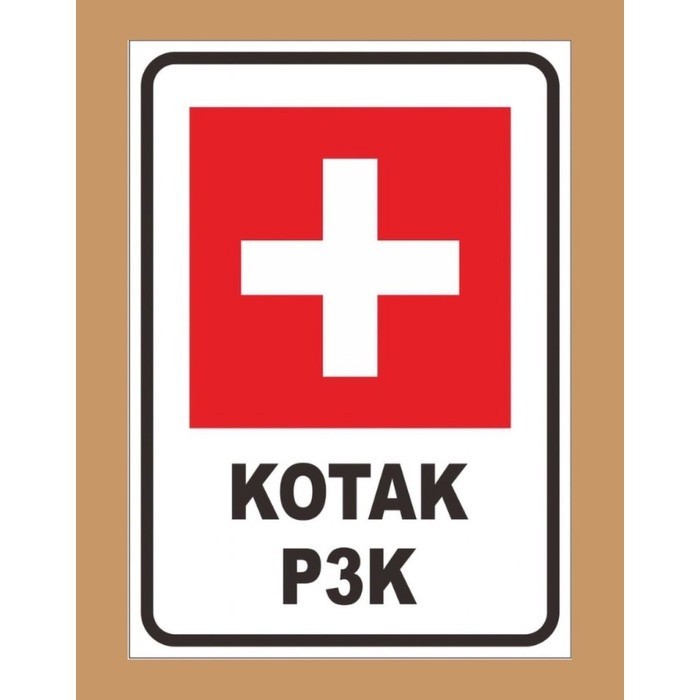 

STIKER VINYL KOTAK P3K UK. SIGN RAMBU K3