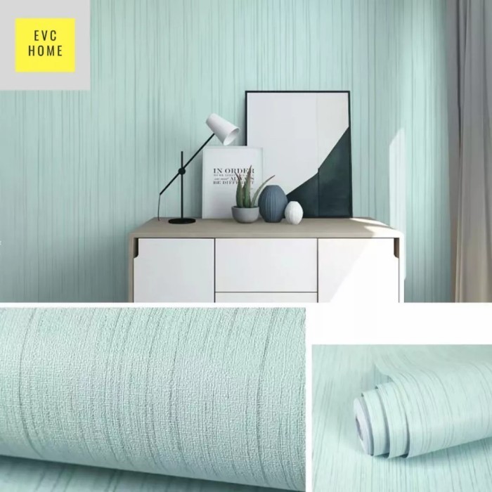 Wallpaper Lantai/dinding korea kamar mandi bertekstur anti air cream - Hijau muda