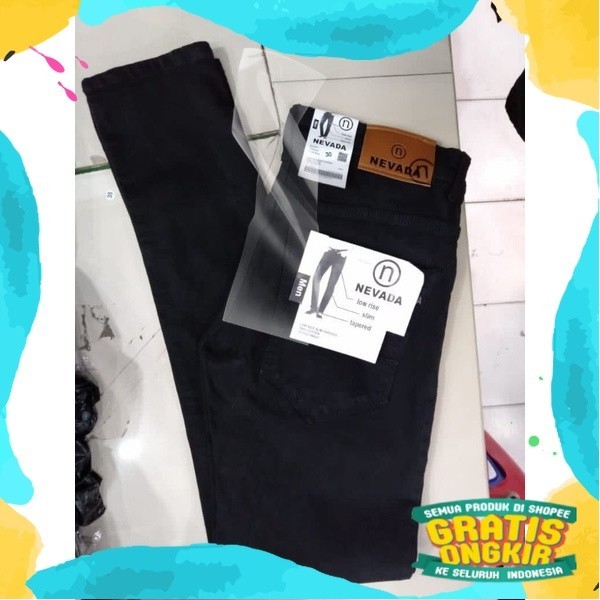 Celana Jeans Pria Nevada Hitam Street / Celana Nevada Pria / Celana Slimfit Bahan High Premium Quali