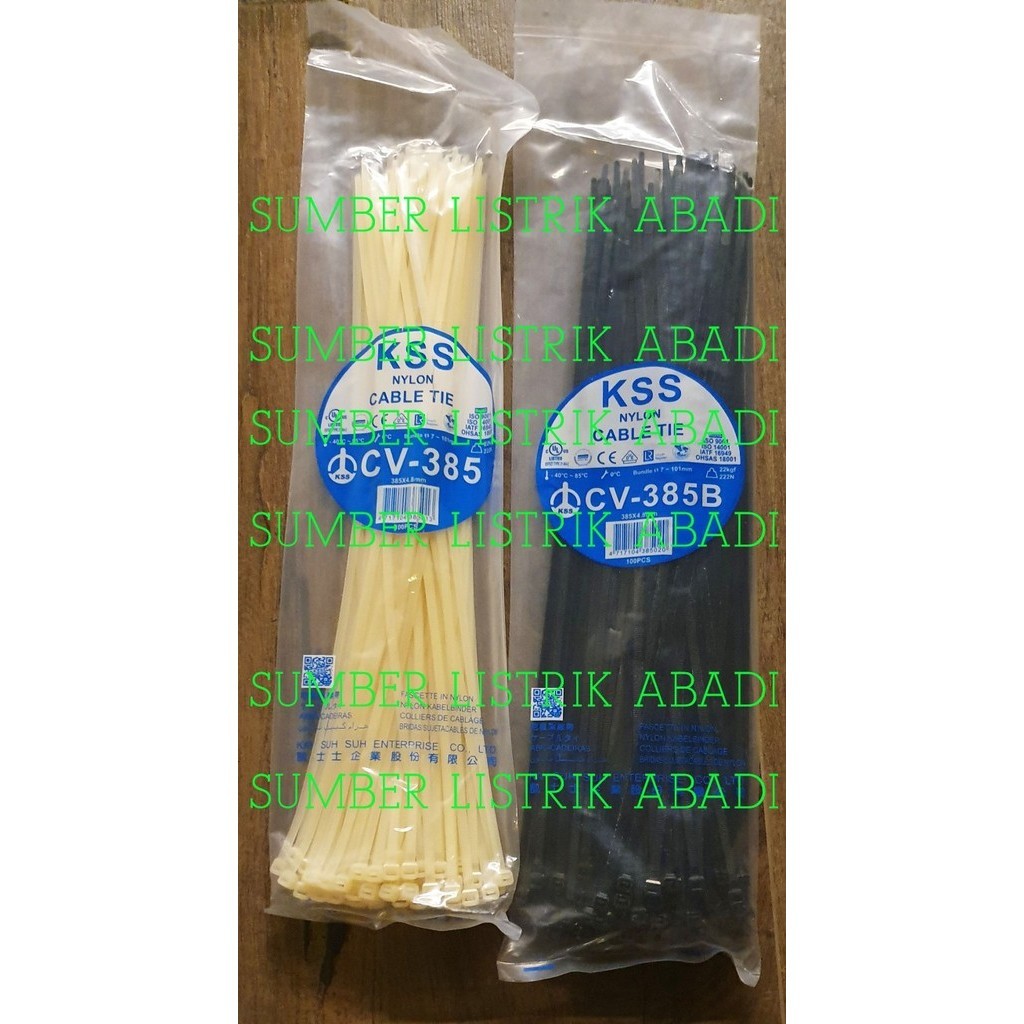 

PROMO!! -Kabel Ties KSS CV 385 isi 100pcs (hitam/ putih) - Putih