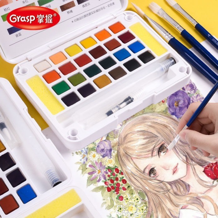 

PROMO!! -Grasp Watercolor Pen 12/18 warna Pen kuas / Brush Pen / Alat lukis - 18 warna
