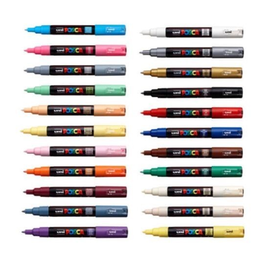 

PROMO!! -UNI POSCA PC-1M Extra Fine Paint Marker Pen 0.7mm [Per 1 Spidol] - Yellow