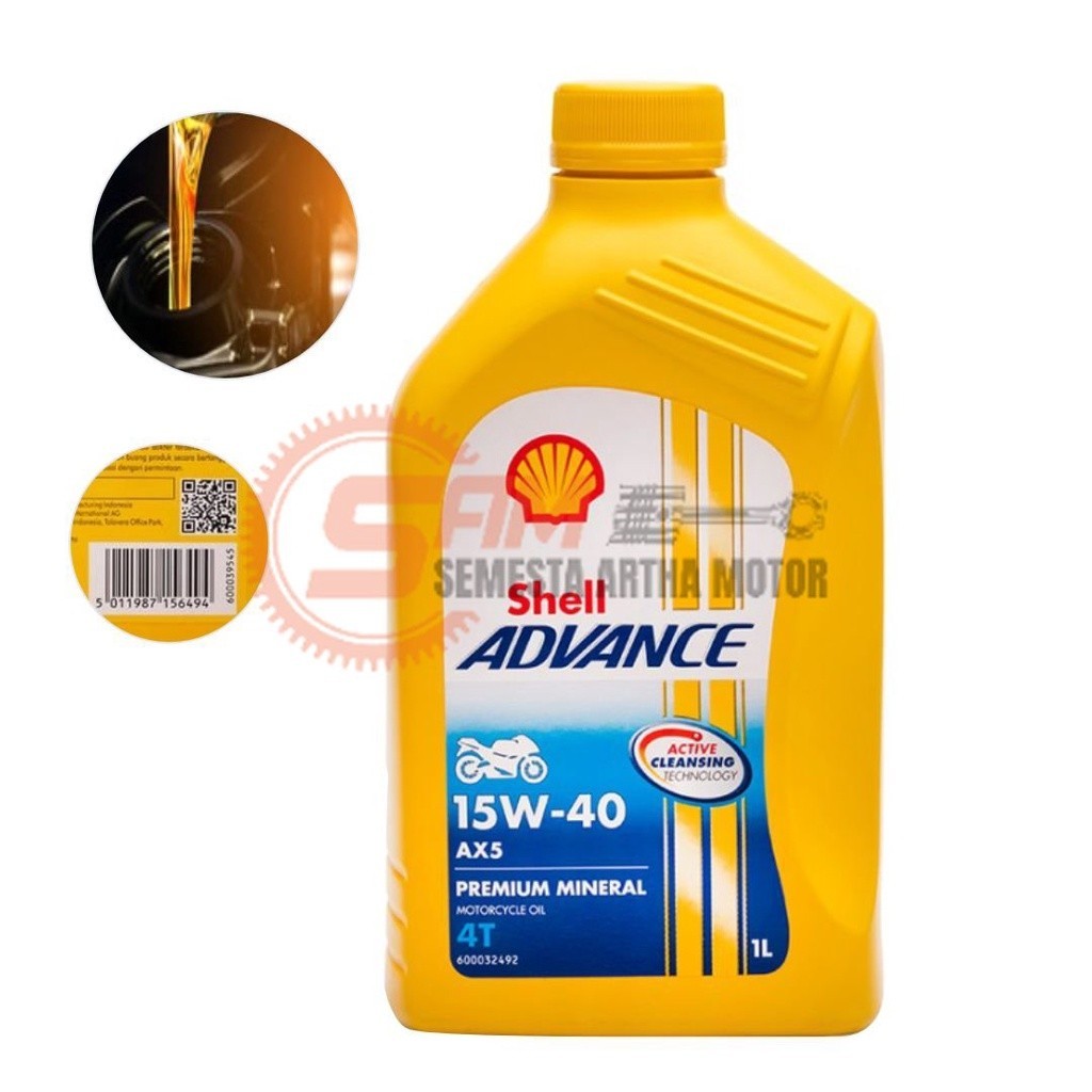 Oli Shell Advance AX5 15W40 Motor Sport Vixion CBR 150 Thunder 1 Liter