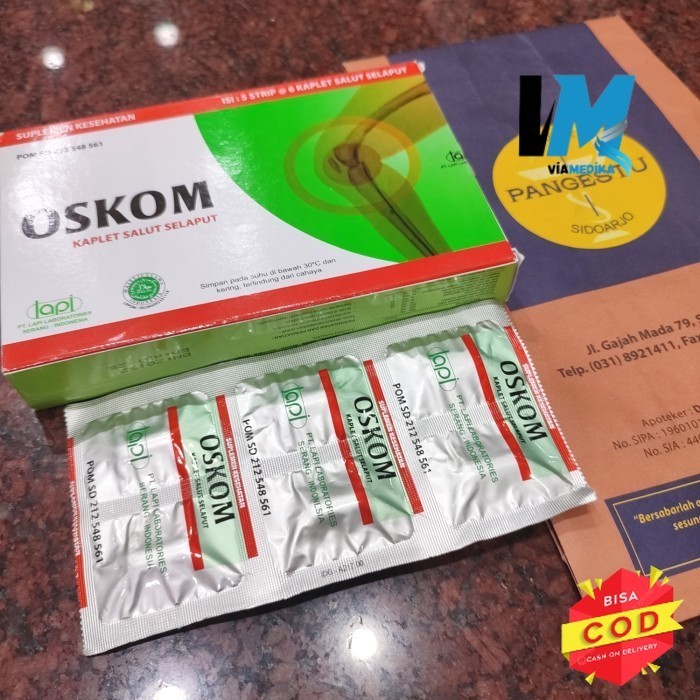 murah- Oskom 1 Strip 6 Kaplet / Suplemen Sendi Oscom / Oskon / Oscon / Ozkom -asli