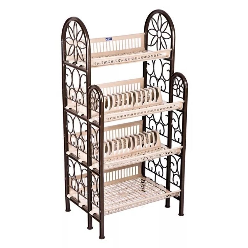 Rak Piring Mastro / Rak Piring Plastik Susun 4 Tingkat / Tempat Penyimpanan Piring Mangkol