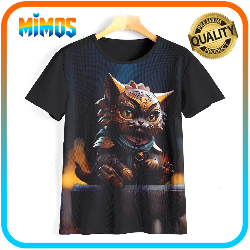 Kaos 3D Anak Kucing Baju Kartun TV Animasi Atasan Baju 3D Kucing 02MM014 Untuk Usia 1-12 Tahun