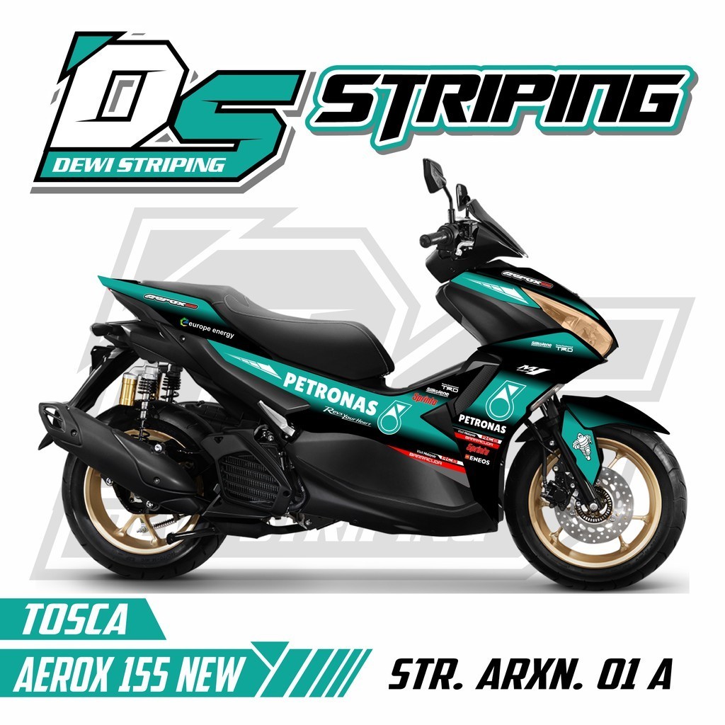 Striping Motor Variasi List Stiker YAMAHA Aerox 155 New 2021 Connected Desain Terbaik 001 PETRONAS