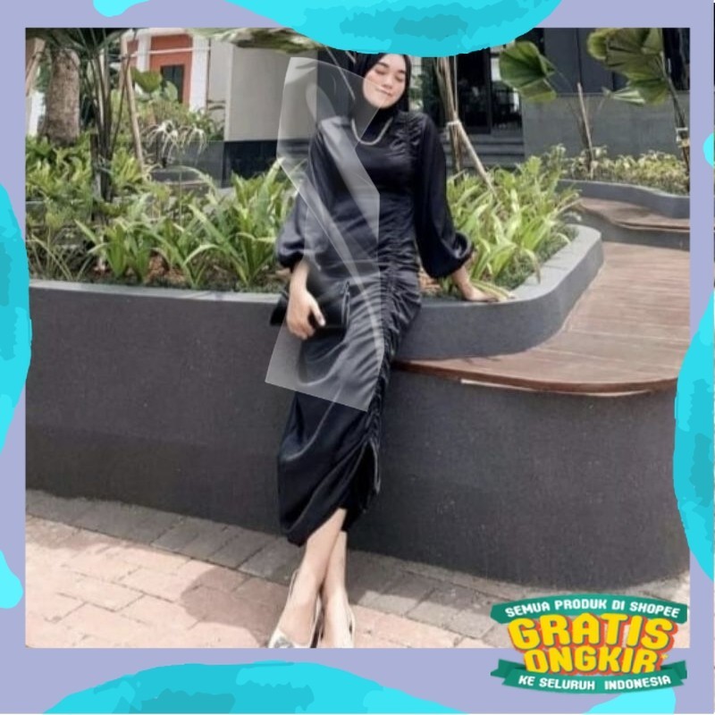 Gamis terbaru wanita//GAMIS KONDANGAN adini satin silk premium// Gamis adini satin pemium //silk dre