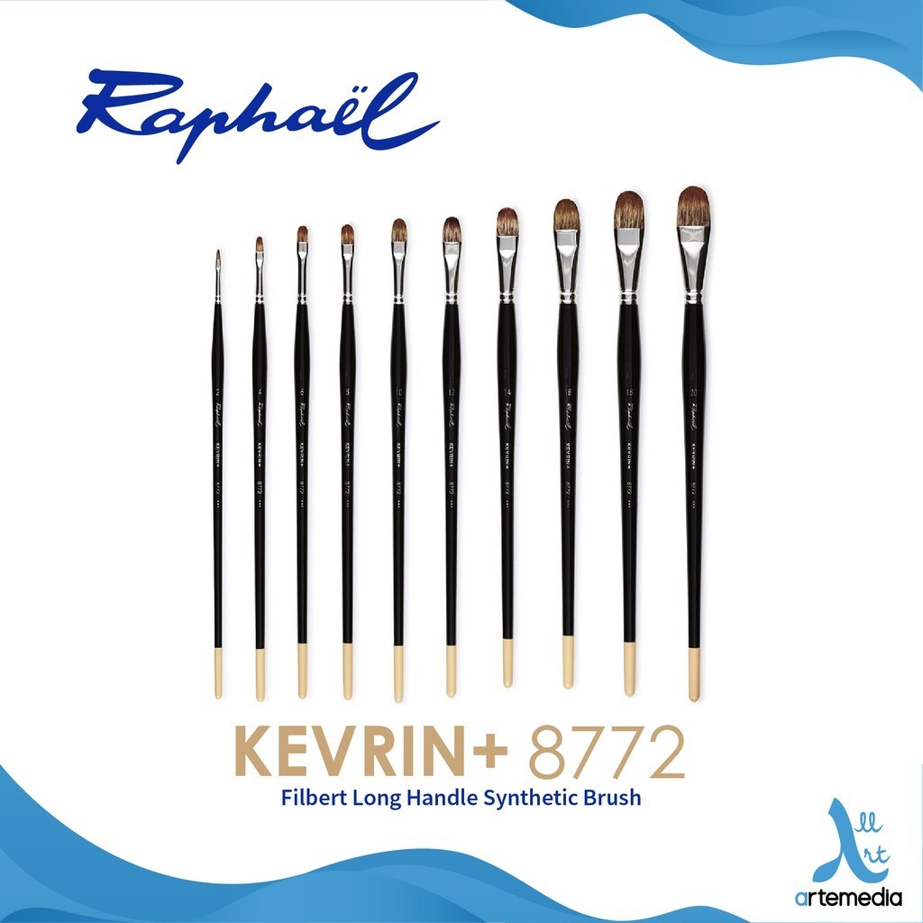 

Raphael 8772 Kuas Lukis Filbert Kevrin Synthetic Brush Long Handle