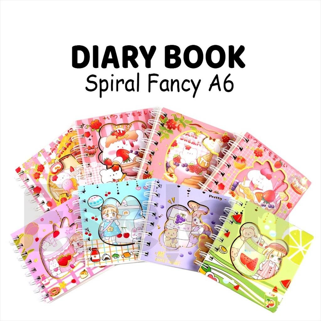 

[MaxMart] Note Book Spiral A6 Fancy / Diary Spiral A6-80 Lembar