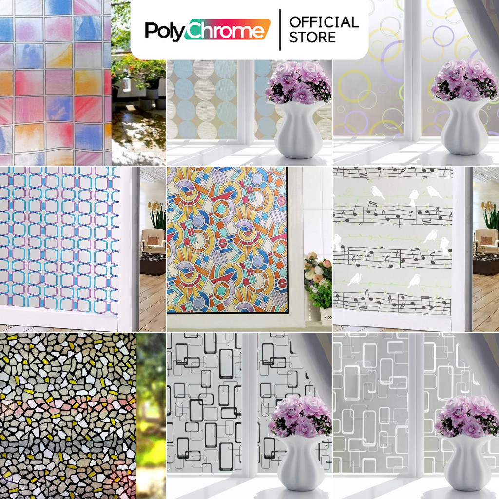 [Part 4] Wallpaper Stiker Kaca 90 cm x 3 meter Jendela Pintu Meja Kaca Polos Sandblast Sunblast Ribe