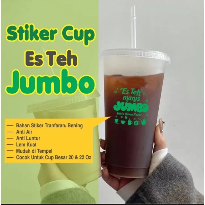 

Stickers minuman kekinian Teh jombo isi 100 pcs