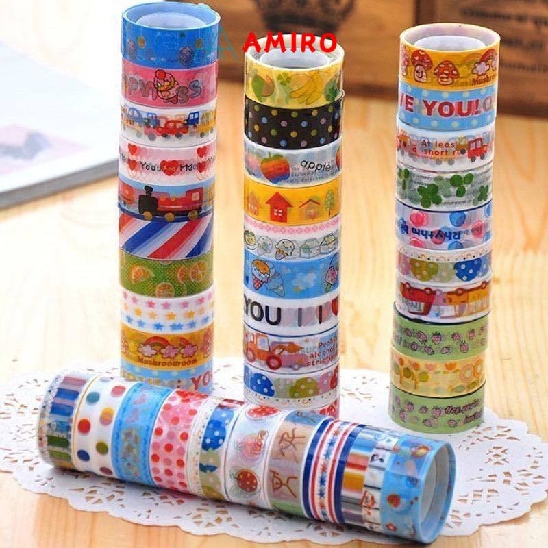 

(1slot) Isolatip Solasi Tape Glite karakter Lucu isolasi Selotip Gliter Motif Warna-Warni