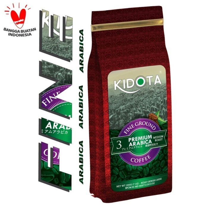 

[Coffee New] KOPI KIDOTA PREMIUM ARABICA 200 Gram FINE GROUND (KOPI BUBUK HALUS)