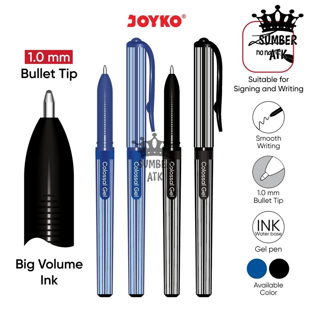 

Gel Pen Pulpen Pena Jel Joyko GP-391 Colossal Gel 1.0 mm