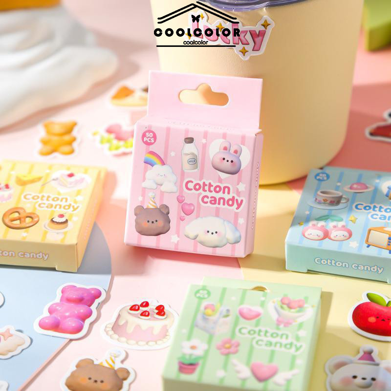 

COD❤️50Pcs/Set Stiker Sanrio Kartun Lucu 3D Besar Anti Air Stiker INS Lucu Kreatif Fashion Warna Untuk Alat Tulis Impor-cl