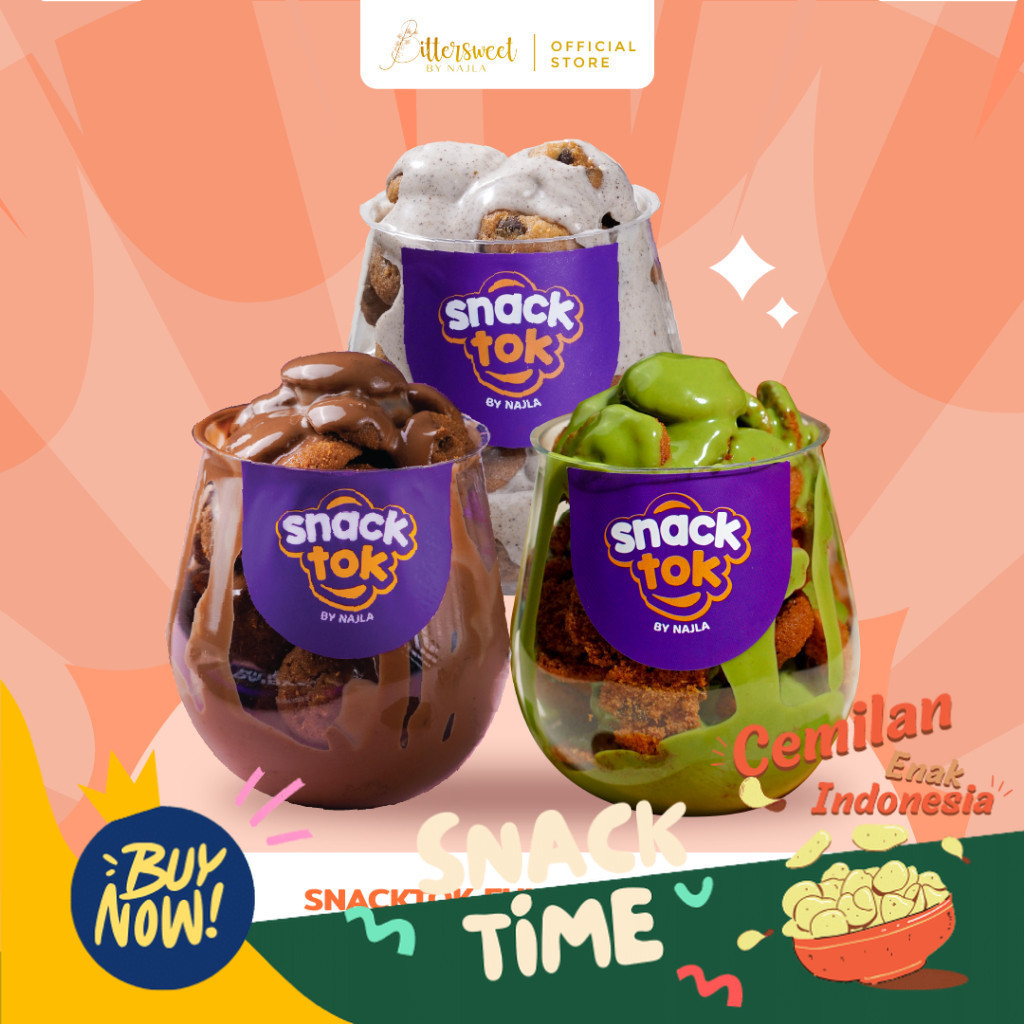 

PROMO SPESIAL Bittersweet by Najla - 3 Snacktok Full Cookies ( Nutella, Matcha & Tiramisu )