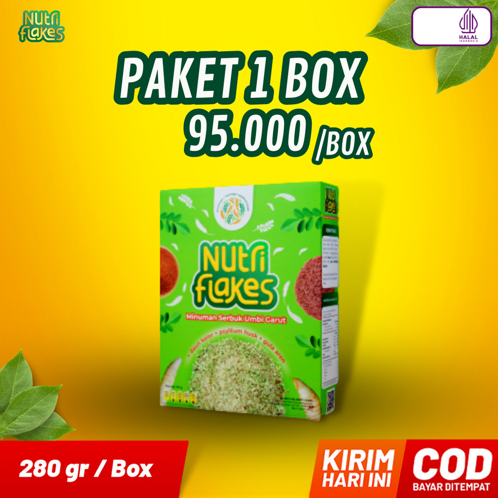 

Nutriflakes Sereal Umbi Garut Asam Lambung - Ampuh Mengatasi Asam Lambung Gerd, Maag 1 Box