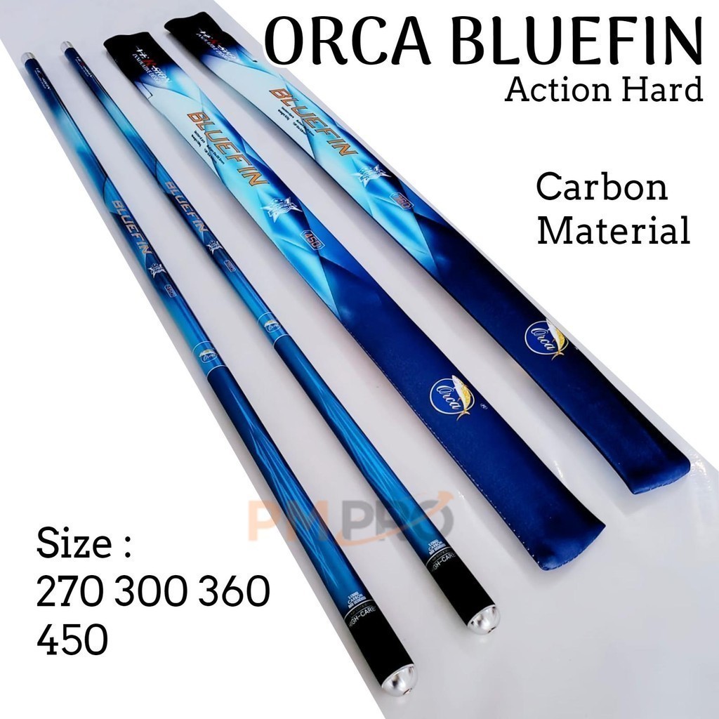 Orca Bluefin 270 300 360 450 Joran Tegek Baronang Ruas Panjang Bahan Carbon Action Hard Walesan Tong