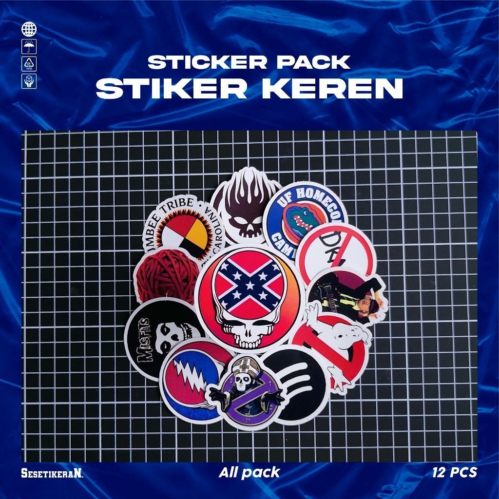 

COD✨ Sesetikeran Stiker Pack Melingkar Stiker Lucu Colorfull Keren Untuk Koper Laptop Skateboard