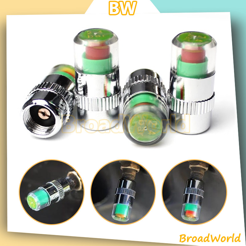 4 PCS Tutup Pentil Ban Mobil / Motor Indikator Tekanan /Tutup Pentil Indikator Tekanan Angin Motor /