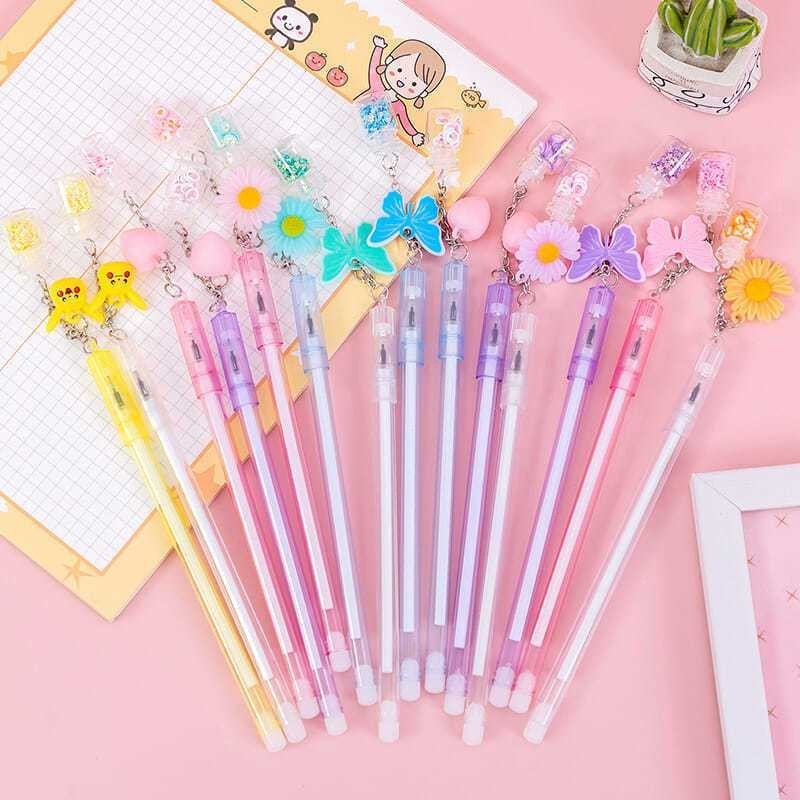 

【Puluz】Pena pesona kartun lucu dengan payet pena unisex lucu unik wanita kurang hadiah biro