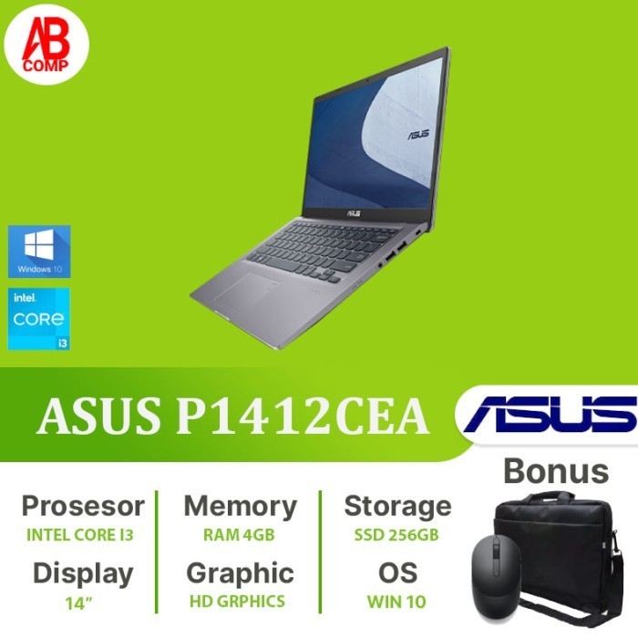 LAPTOP ASUS P1412CEA EK3420W Core i3 1115G4 4GB 256GB W10 14"