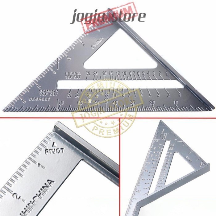 

Penggaris Siku Segitiga 7 inch Tukang Metal Speed Square Woodworking