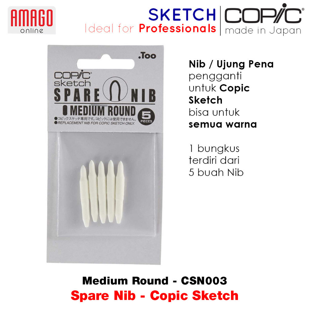 

COPIC Sketch - Nibs - Medium Round - Ujung Pena Pengganti COPIC Sketch - CSN003