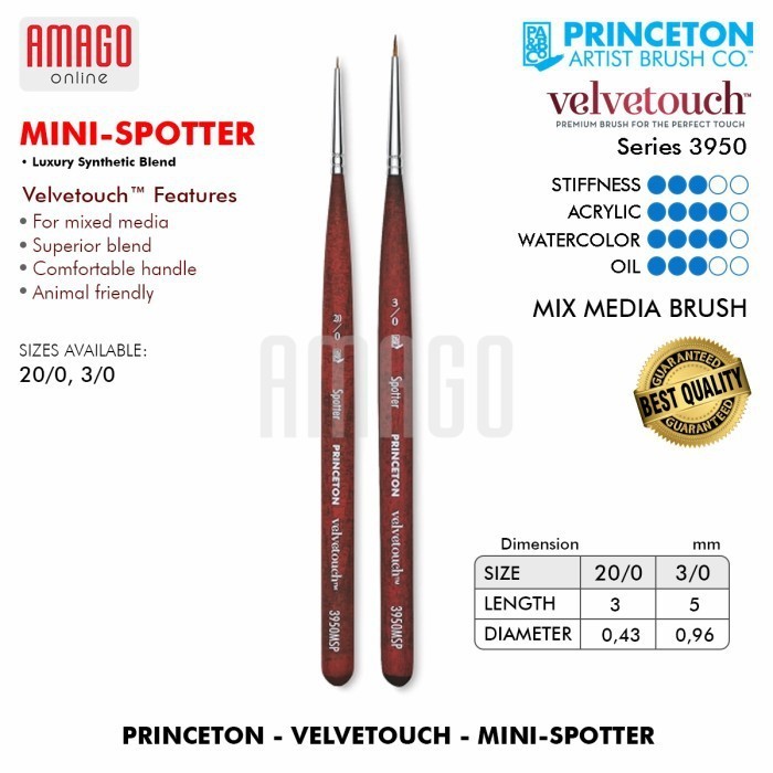 

Brush PRINCETON - Velvetouch - Synthetic - Mini Spotter