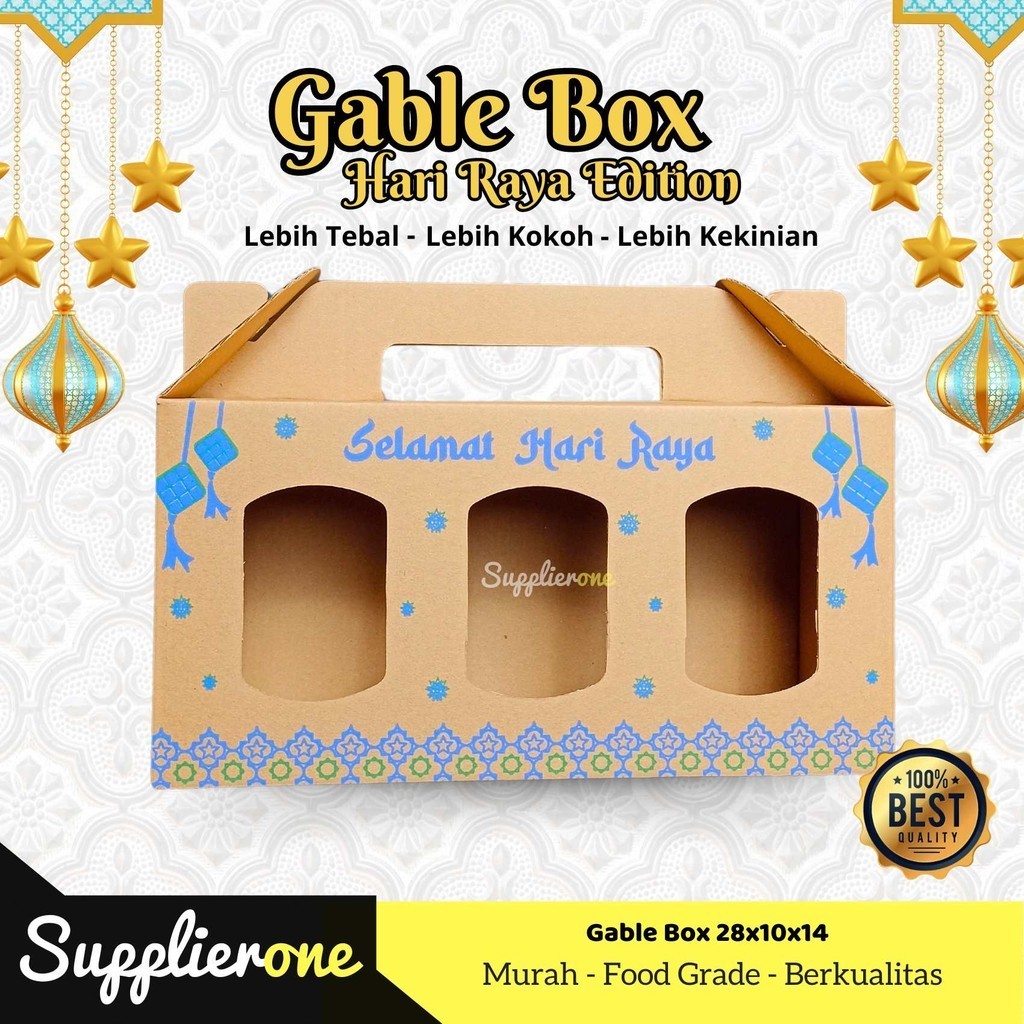

Gable Box 28,5x10x14 Motif Ramadhan / Dus Souvenir / Gable Box Kraft / Box Hampers / Dus Souvenir Jendela / Dus Kue / Dus Roti