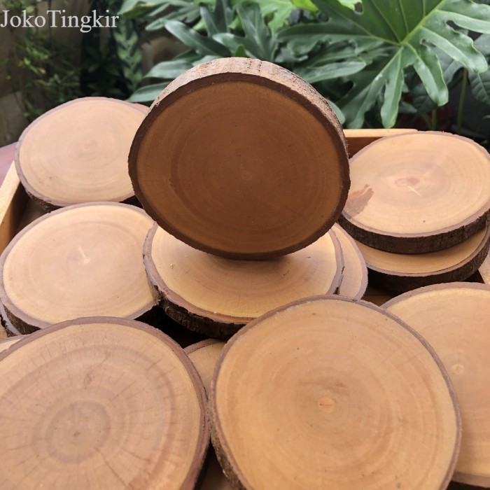 

Wooden Coaster / Wood Slice / Tatakan Gelas Kayu / Alas Kayu +- 10cm murah